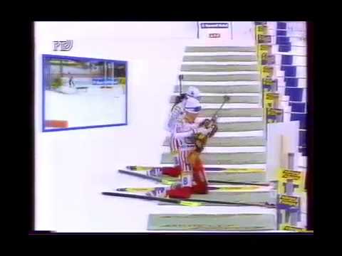 Видео: Биатлон-1996. Чемпионат мира в Рупольдинге. Женская командная гонка.