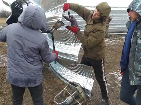 Видео: Будівництво безкаркасного ангара.