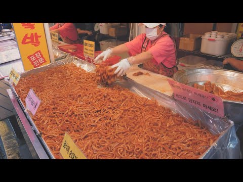 Видео: История свиных ножек, которые продают более 40 кг свиной кожи в день/Bupyeong Market"Russant Jokbal"