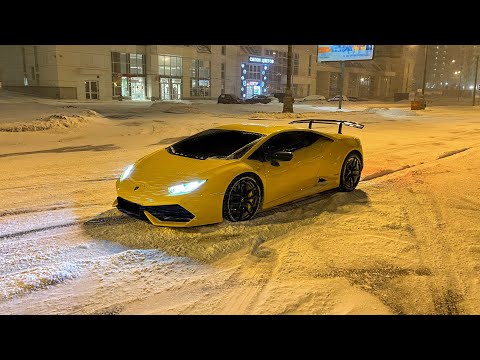 Видео: ДРИФТ НА LAMBORGHINI ЗИМОЙ! ЧУТЬ НЕ РАЗБИЛИ!