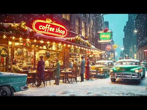 Видео: 🎄Уютная кофейня 1950-х годов на Рождество: классические рождественские песни