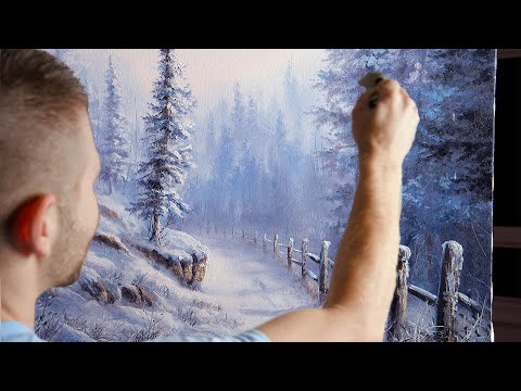 Видео: Живопись зимнего пейзажа для начинающих