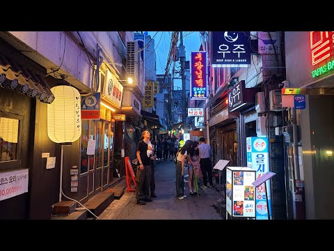Видео: Сеульская ночная прогулка от Ыльджиро до Чонно | 4K Ночной тур по Корее