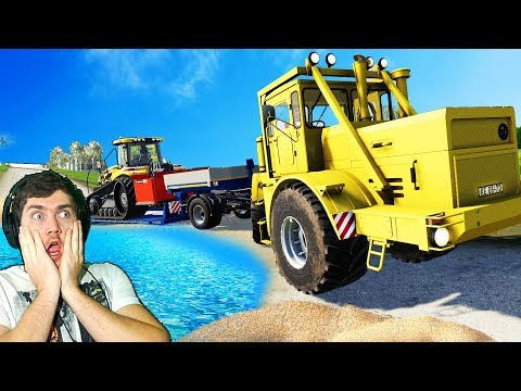 Видео: ЗАСТРЯЛ ПРИЦЕП С ТРАКТОРОМ - БУДЕМ ВЫТАСКИВАТЬ - FARMING SIMULATOR 19