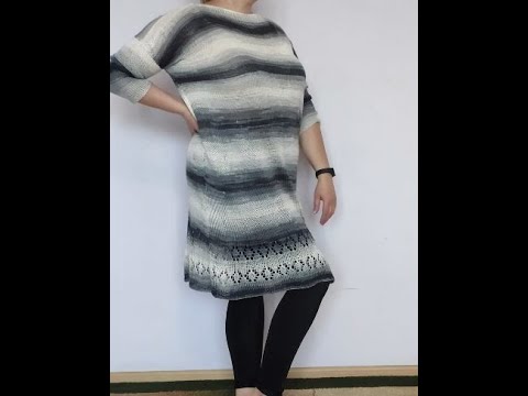 Видео: Платье - туника спицами
