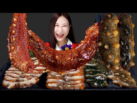 Видео: Красный морской огурец ❤️ Синий морской огурец 💚 Мукбанг