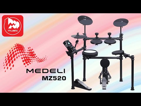 Видео: Электронная барабанная установка Medeli MZ520. Приличные встроенные звуки и забавные мини-пэды