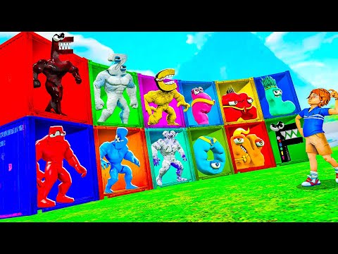 Видео: БИТВА ЗА КОНТЕЙНЕРЫ С КАЧКАМИ АЛФАВИТ ЛОР В ГАРРИС МОД! ALPHABET LORE В Garry`s Mod