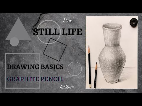 Видео: Как нарисовать объём на кувшине штриховкой. Основы рисунка карандашом.