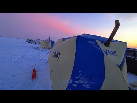 Видео: Живём на ЛЬДУ в ПАЛАТКАХ! ЭТО НАДО ВИДЕТЬ, ВОТ ПОПАЛИ так ПОПАЛИ! Рыбалка на Чанах