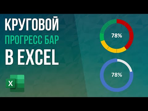 Видео: Круговой индикатор выполнения (прогресс бар) в Excel
