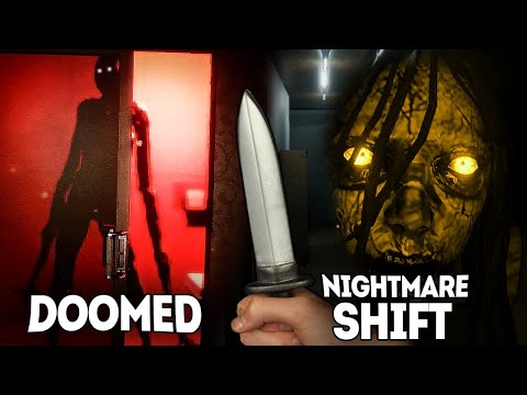 Видео: 2 КРУТЫХ ХОРРОРА В 1 ВИДЕО ● Doomed / Nightmare Shift