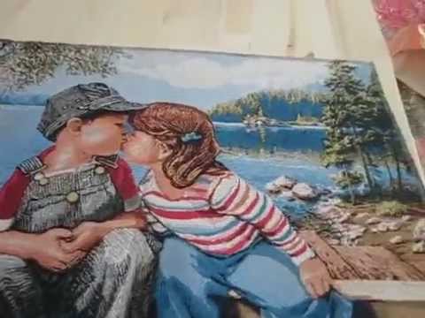 Видео: Гобелен в простую рамку из дерева.