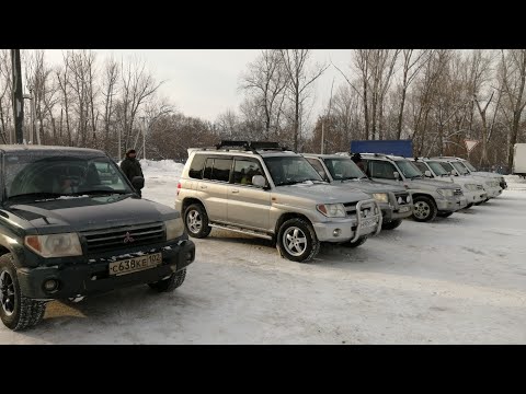 Видео: Съезд группы автомобилей митцубиси паджеро Пинин и Ио города Уфы.