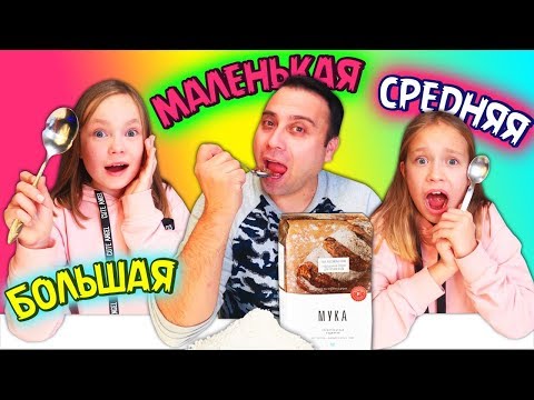 Видео: БОЛЬШАЯ, СРЕДНЯЯ или МАЛЕНЬКАЯ ЛОЖКА ЧЕЛЛЕНДЖ / СЕСТРИЧКИ ЛАЙФ