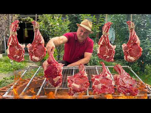 Видео: Готовим Самые Сочные Гигантские Стейки на Природе! Чистый Вкус Барбекю