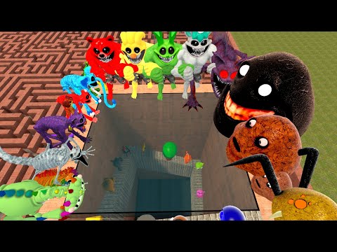 Видео: Пинаем совершенно нового сада семьи Банбан Зоономалия Ужасный Поу Боу Спрунки Улыбающийся в Garry...