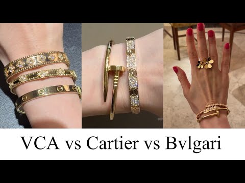 Видео: Браслет Van Cleef & Arpels Perlée vs Bvlgari Serpenti Pavé vs Cartier Love Diamond