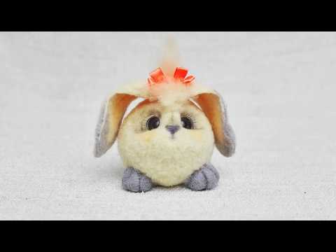 Видео: Делаем шерстяного Зайку. Пошаговый мастер-класс по сухому валянию из шерсти, для начинающих.