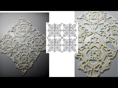 Видео: Crochet square squared motif Квадрат В квадрате мотив крючком