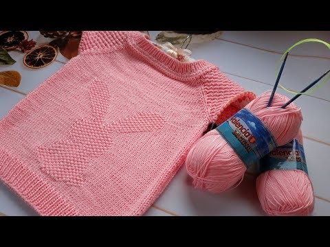 Видео: Джемпер спицами "Зайка". Часть 2.  Изменения в узоре, рукава.