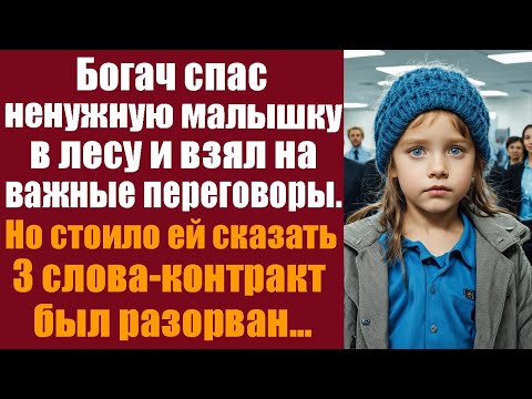 Видео: Богач спас ненужную малышку в лесу и взял её с собой на важные переговоры. Но стоило ей сказать 3...