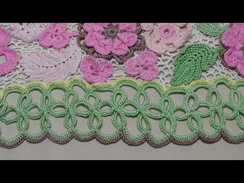 Видео: Ленточное кружево для подола платья. Обвязка низа платья- Crochet Lace