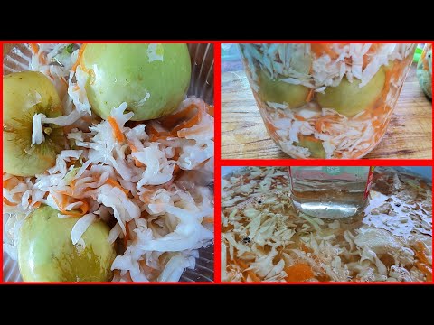 Видео: Моченые яблоки с капустой в рассоле.Soaked apples with cabbage in brine.