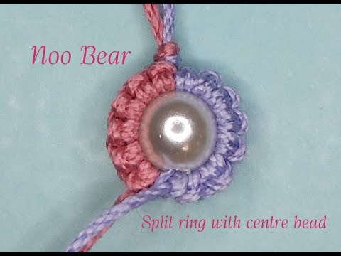 Видео: Фриволите: разъемное кольцо с центральной бусиной