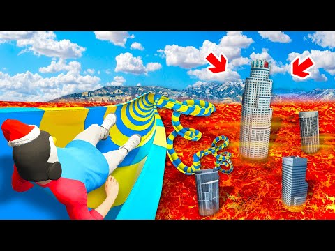 Видео: АДСКИЙ СПУСК СО СКОЛЬЗКОЙ ГОРКИ В ЛАВУ В ГТА 5 ? - РЕАЛЬНАЯ ЖИЗНЬ В GTA 5