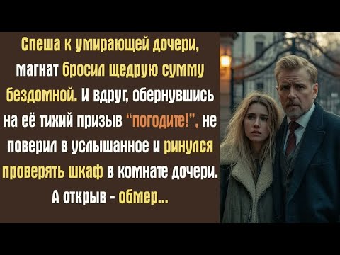 Видео: Спеша к умирающей дочери, магнат бросил щедрую сумму бездомной у ворот. И вдруг, обернувшись на её..