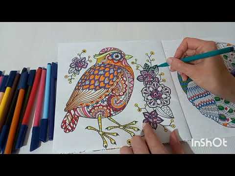 Видео: Раскраска "Птичка-антистресс" 2 часть