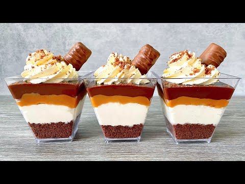 Видео: Десертные чашки Twix - Десерт без выпечки. Очень Легко и Вкусно!
