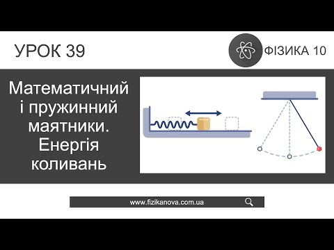 Видео: Фізика 10 клас  Математичний і пружинний маятники. Енергія коливань. (Урок 39)