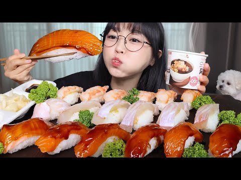 Видео: Домашние суши с лососем, камбалой и креветками🍣Mukbang ASMR