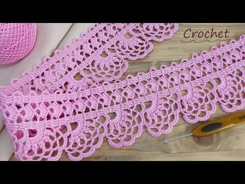 Видео: Very simple crochet pattern Ribbon lace Border EASY for beginners✨ Чарівне мереживо в'язання гачком