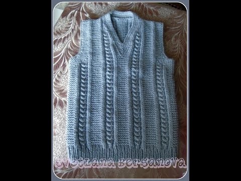 Видео: Жилет спицами. Vest knitting