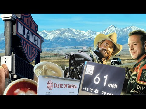 Видео: Мороз-11,дилерская Harley-Davidson цены на мотоциклы в США,борщ в центре Монтаны за 9$,Дальнобой США