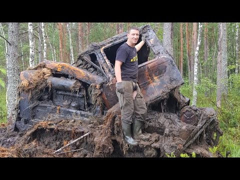 Видео: Подъем трактора ДТ 75 из болота. lifting the tractor dt 75 from the swamp