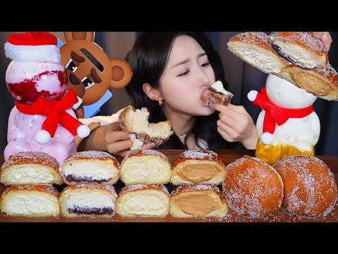 Видео: Полный сливочный Десерт😋 Пончик с молочным кремом АСМР Мукбанг ХлебㅣDessert Donut Mukbang