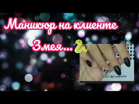 Видео: Маникюр на клиенте. Дизайн змея 🐍, черный матовый...