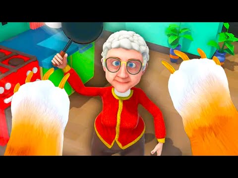 Видео: Котик и Бабка #1 Cat Life Simulator Granny с Кидом на пурумчата