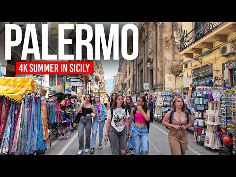 Видео: ПАЛЕРМО, Сицилия 🇮🇹 Летний город мечты | Прогулка в 4K ☀️