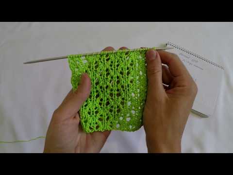 Видео: Ажурный узор спицами для палантинов и шарфов.