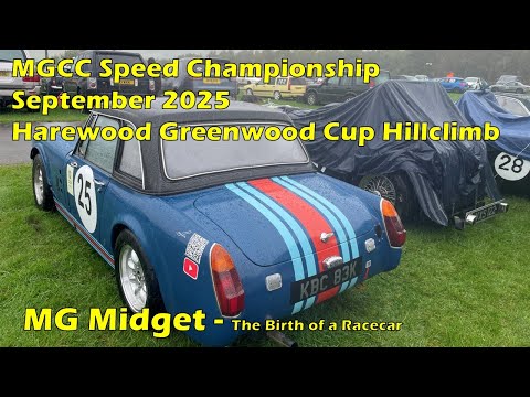 Видео: MG Midget Harewood Greenwood Hillclimb 2025 — Чемпионат MGCC Speed ​​— Рождение гоночного автомобиля