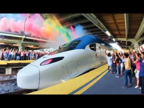 Видео: Новейший высокоскоростной поезд Америки — день запуска NextGen Acela 🇺🇸