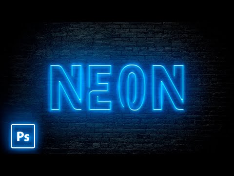 Видео: Как Сделать Крутой Неоновый Текст в Фотошопе/ Neon Effect в Adobe Photoshop