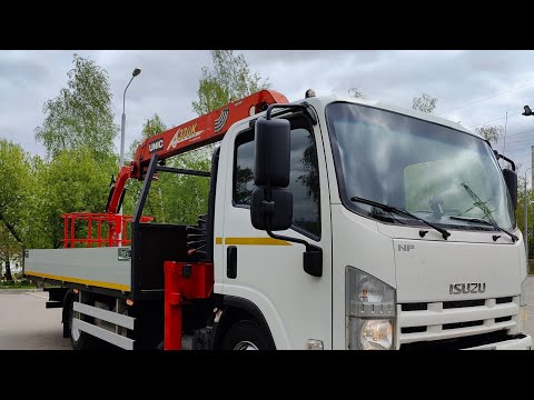 Видео: Осмотр манипулятора-автовышки на базе автомобиля Isuzu NPR 75.