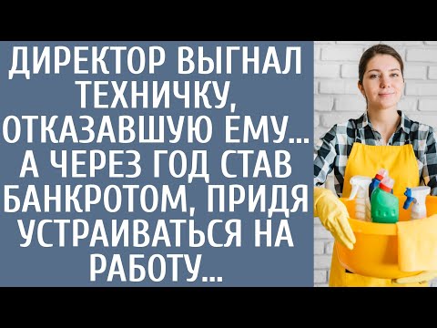 Видео: Директор выгнал техничку, отказавшую ему… А через год, обанкротившись, придя устраиваться на работу…