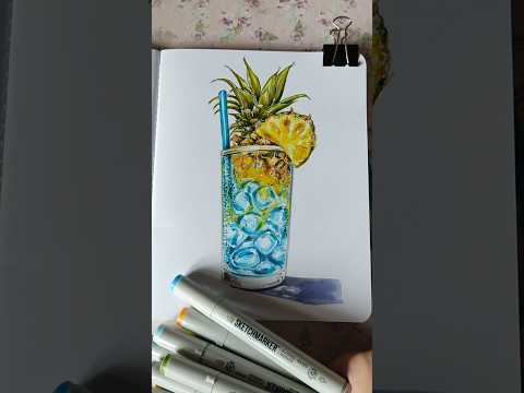 Видео: скетч маркерами. жара. #скетч #drawing #sketchmarker